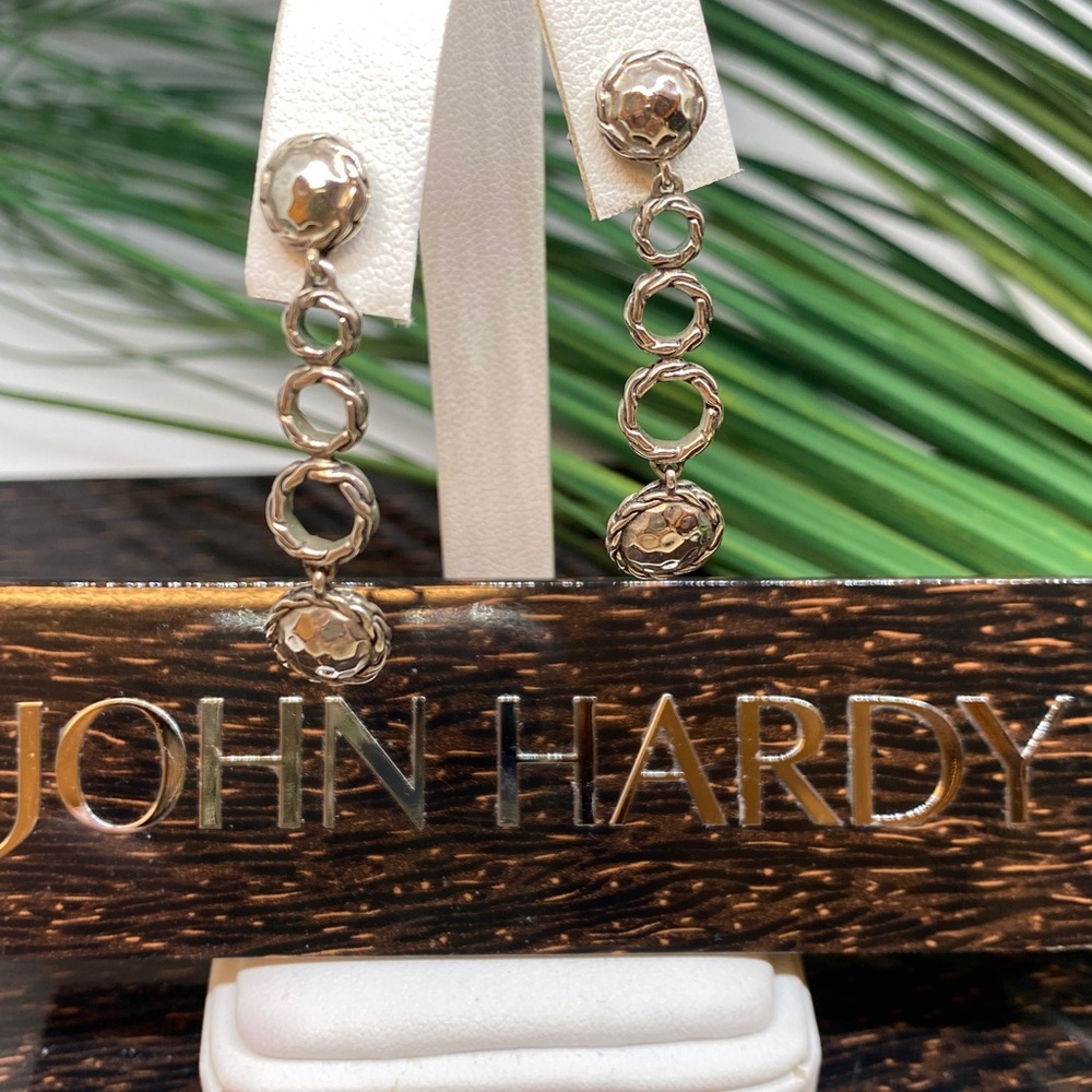 JOHN HARDY Palu Sterling Silver Round Drop Earrings - Picture 2 of 8